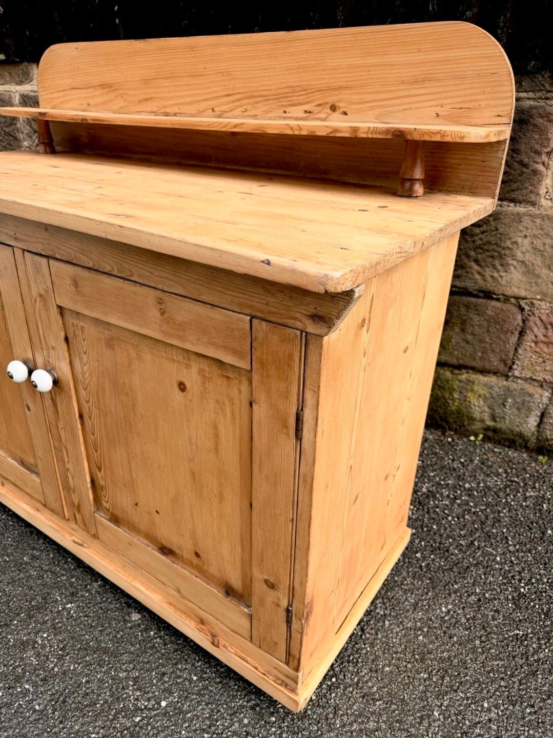 Victorian Antique Pine Chiffonier Side Board, Cupboard Console, Kitchen