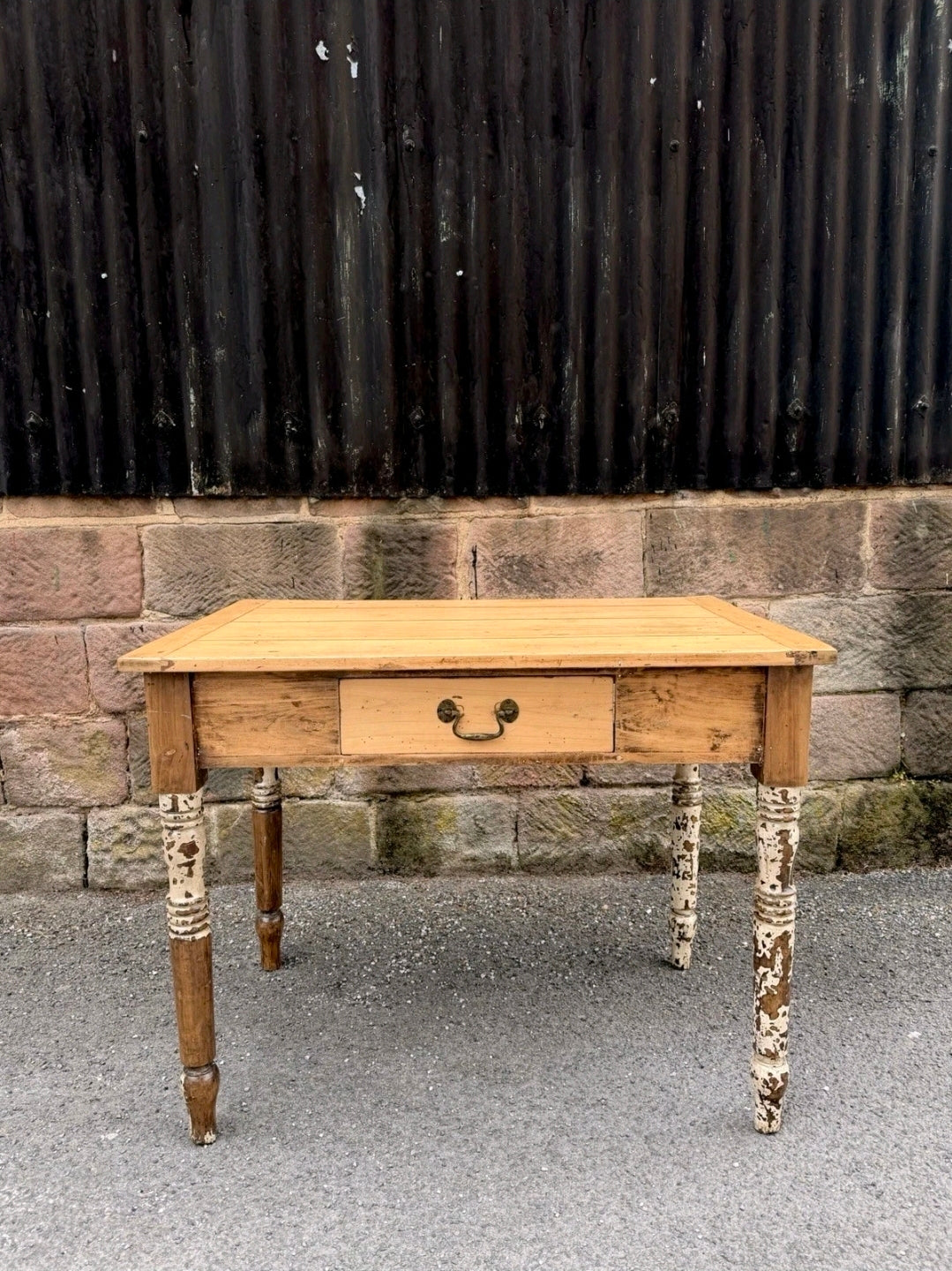 1920s Rustic Italian Pine Kitchen Table. Dining, Occasional. Side Table