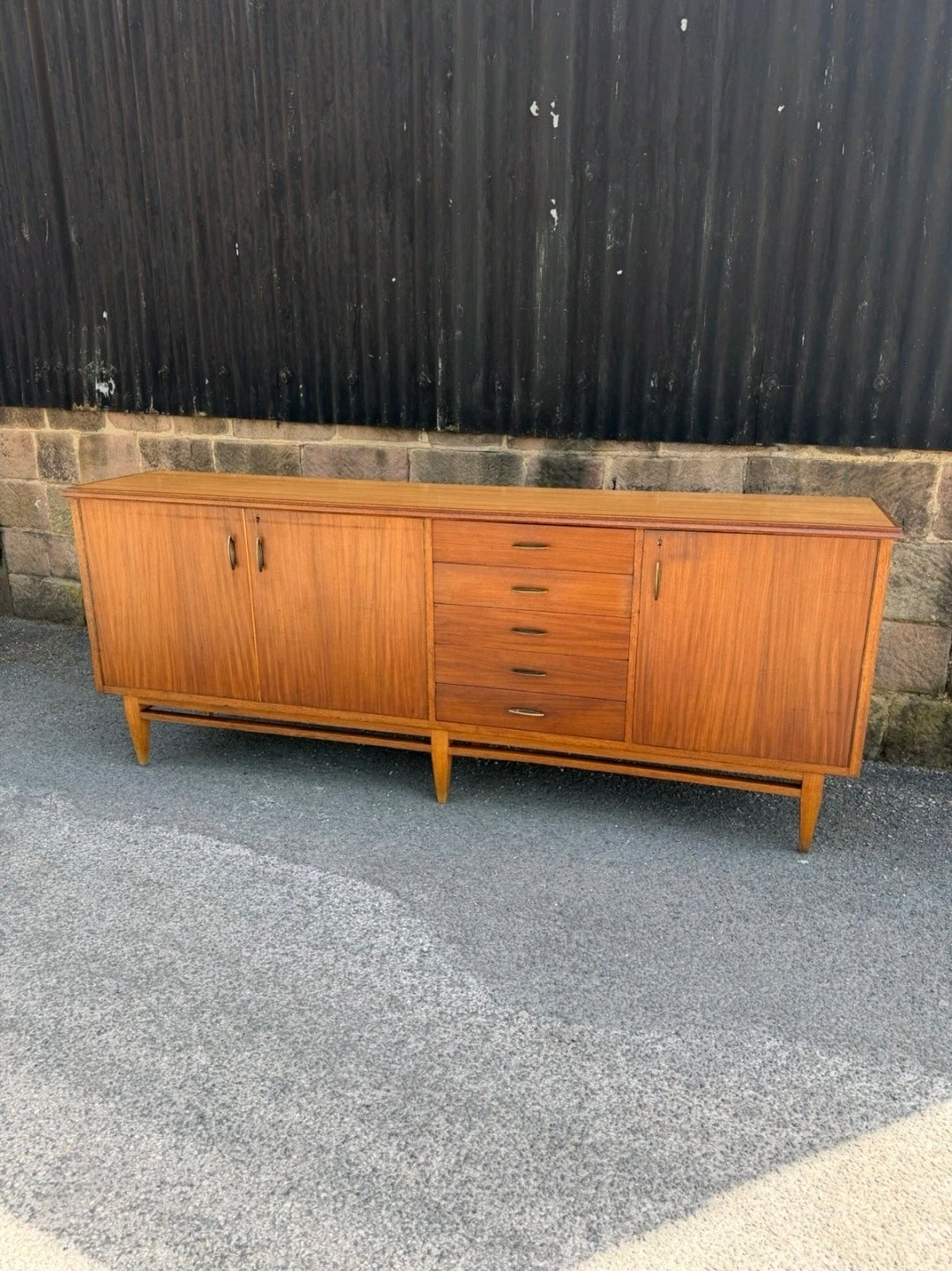 Large Mid Century Italian Rosewood Sideboard MCM, 7.5ft, Living Room, Storage