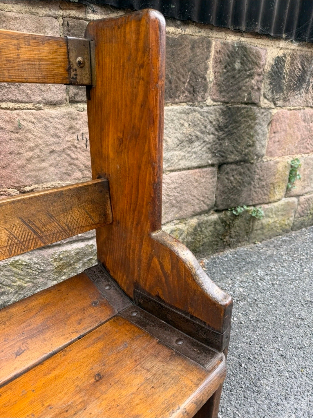 Rare Victorian Pitch Pine Sunday School Church Pew, Bench, Boot Room, Hallway