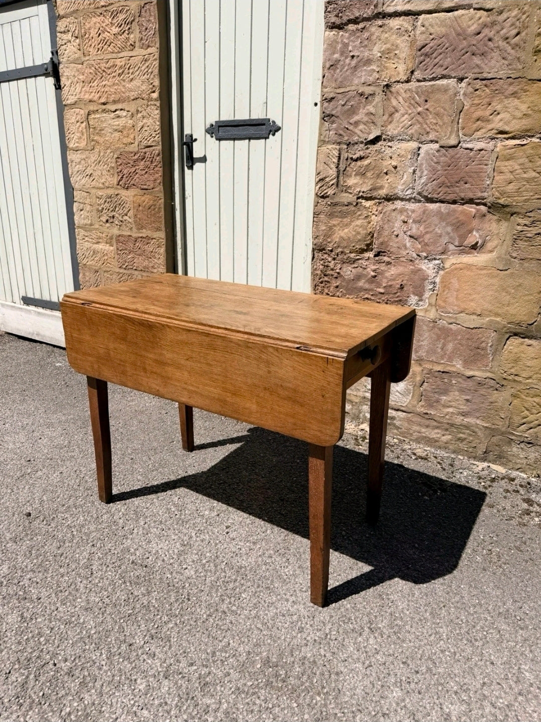 Antique Oak Pembroke Table, Rustic, Side Table, Occasional Dining, 2-4 Seater