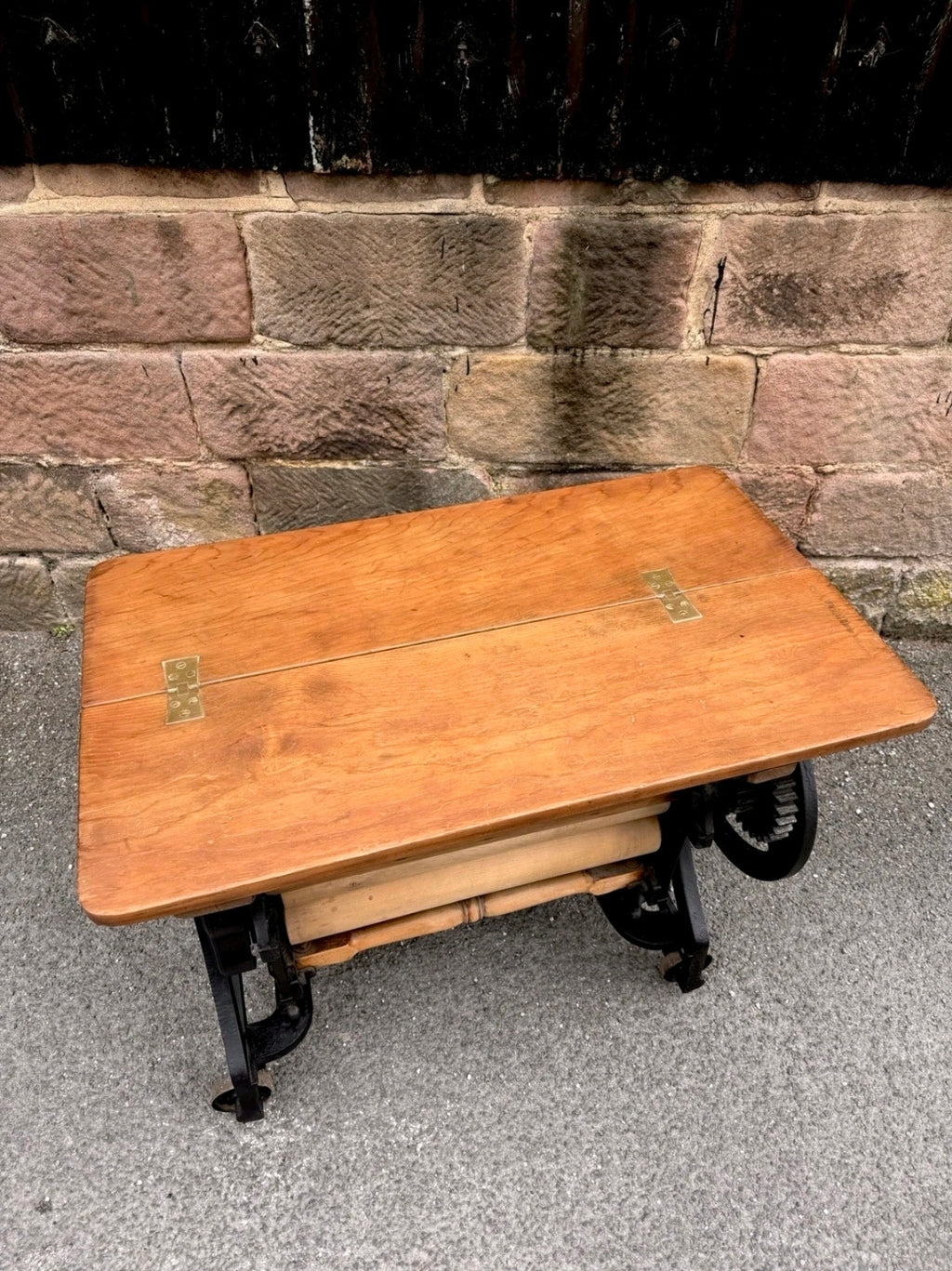 Vintage CWS Mangle, Folding, Side Table, Desk, Industrial Feature Table, Hallway