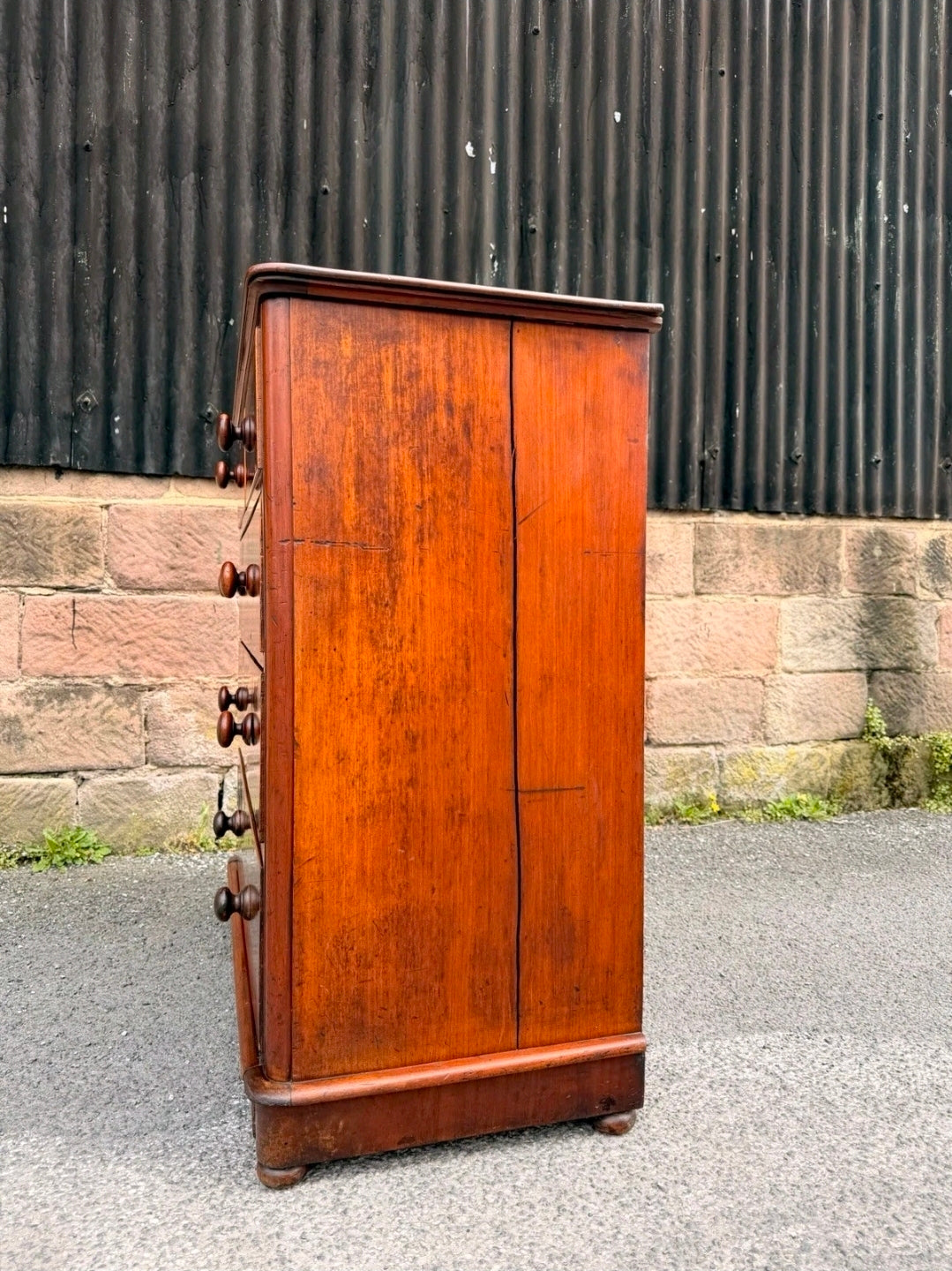 Antique Mahogany Chest Of Drawers, Victorian Original, 5 Drawers, Bedroom