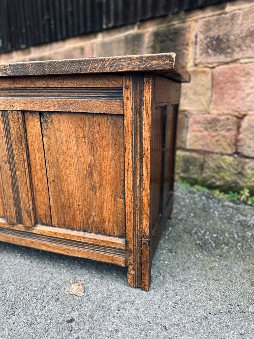 18th Century Solid Oak Blanket Box, Coffee, Chest, Storage. Rustic