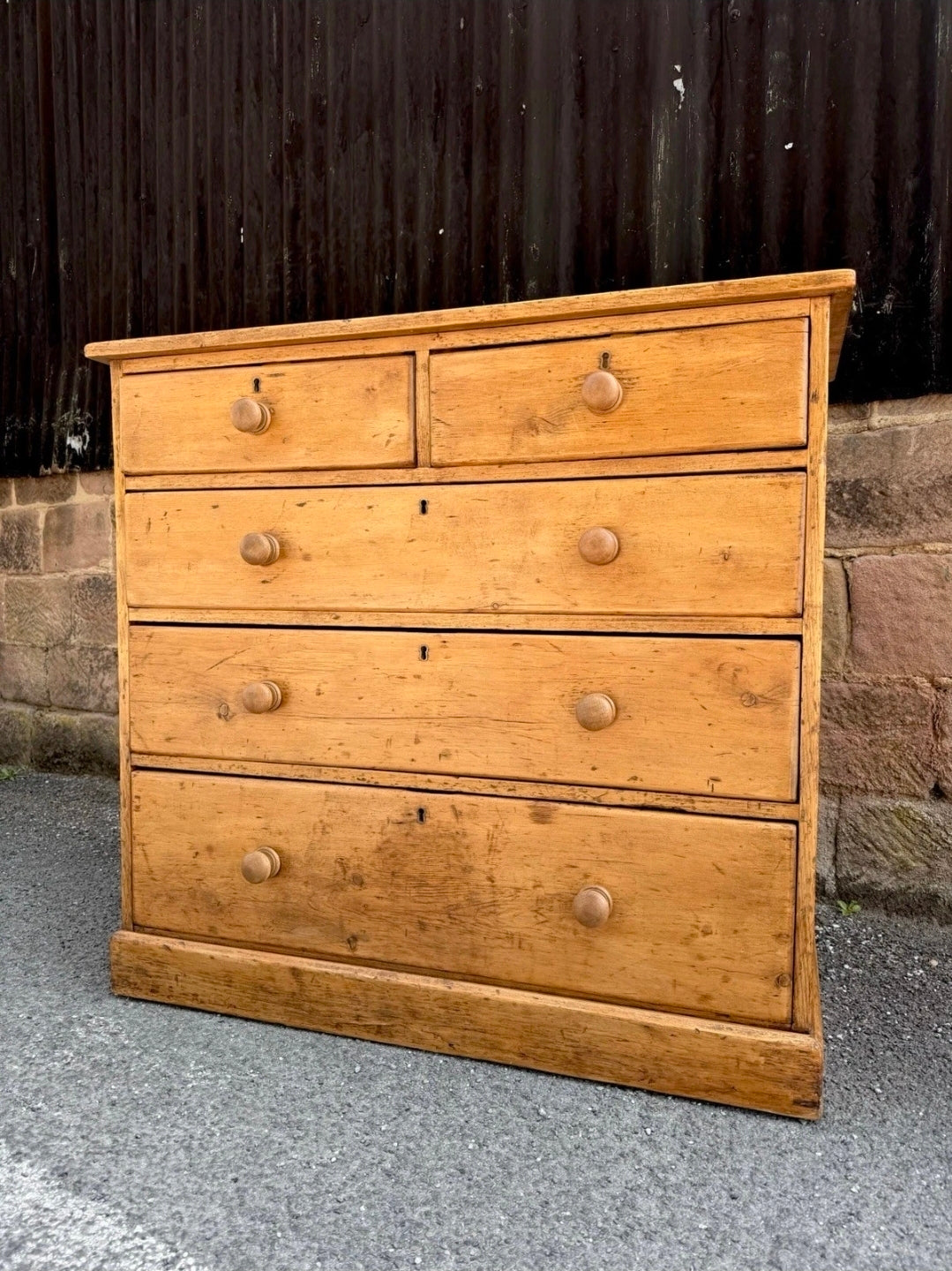 Large Victorian Pine Chest Of Drawers 2 Over 3, Country Farmhouse, Bedroom