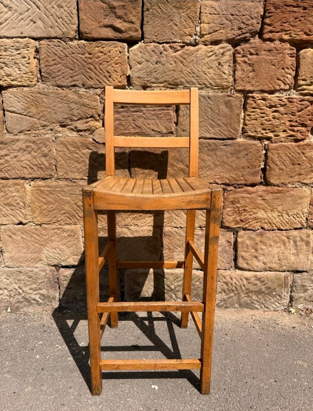 Vintage Beech High Stool, School Lab Chair, Kitchen, Accent Chair, Artist Chair
