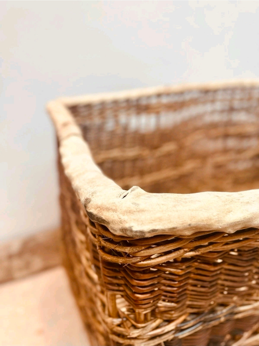 Huge Victorian Textile Mill Basket. Wicker Basket, Laundry,Log Basket, Film Prop
