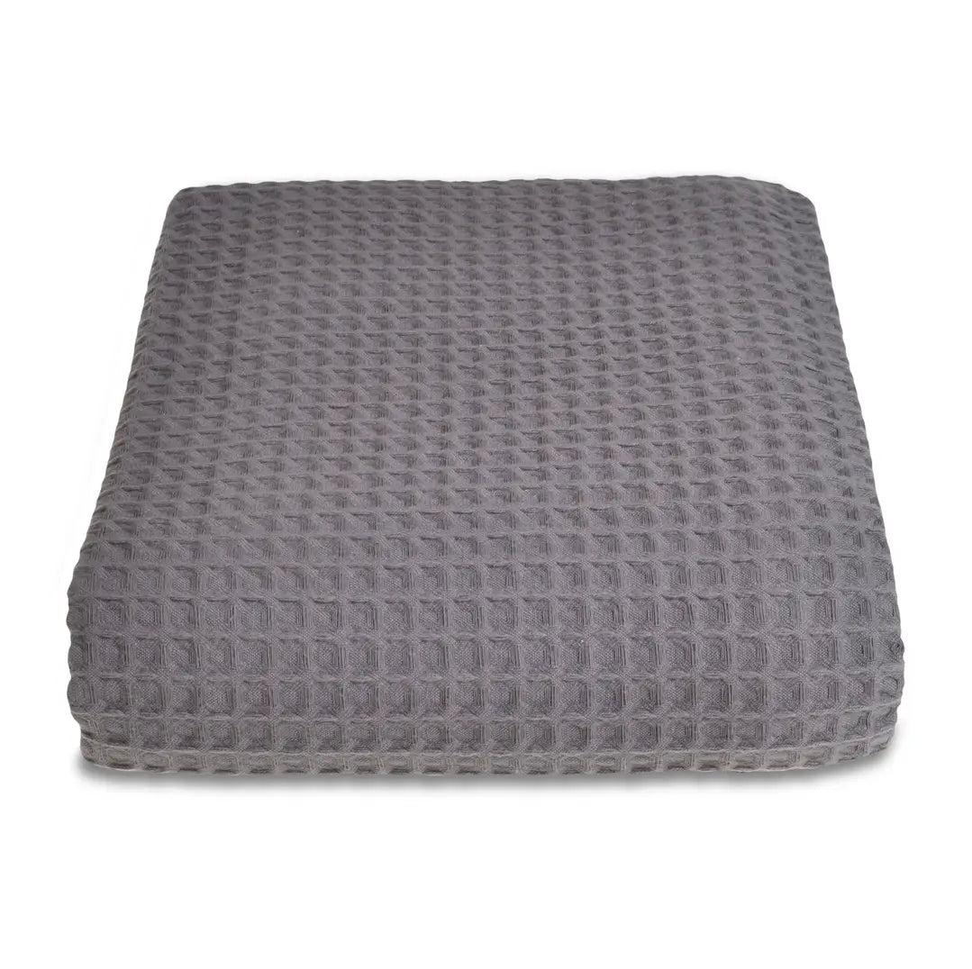 Hotel Waffle Throw Blanket - 100% Cotton (Graphite)