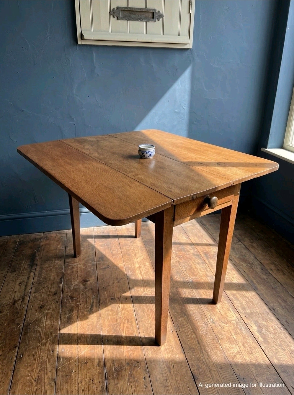Antique Oak Pembroke Table, Rustic, Side Table, Occasional Dining, 2-4 Seater