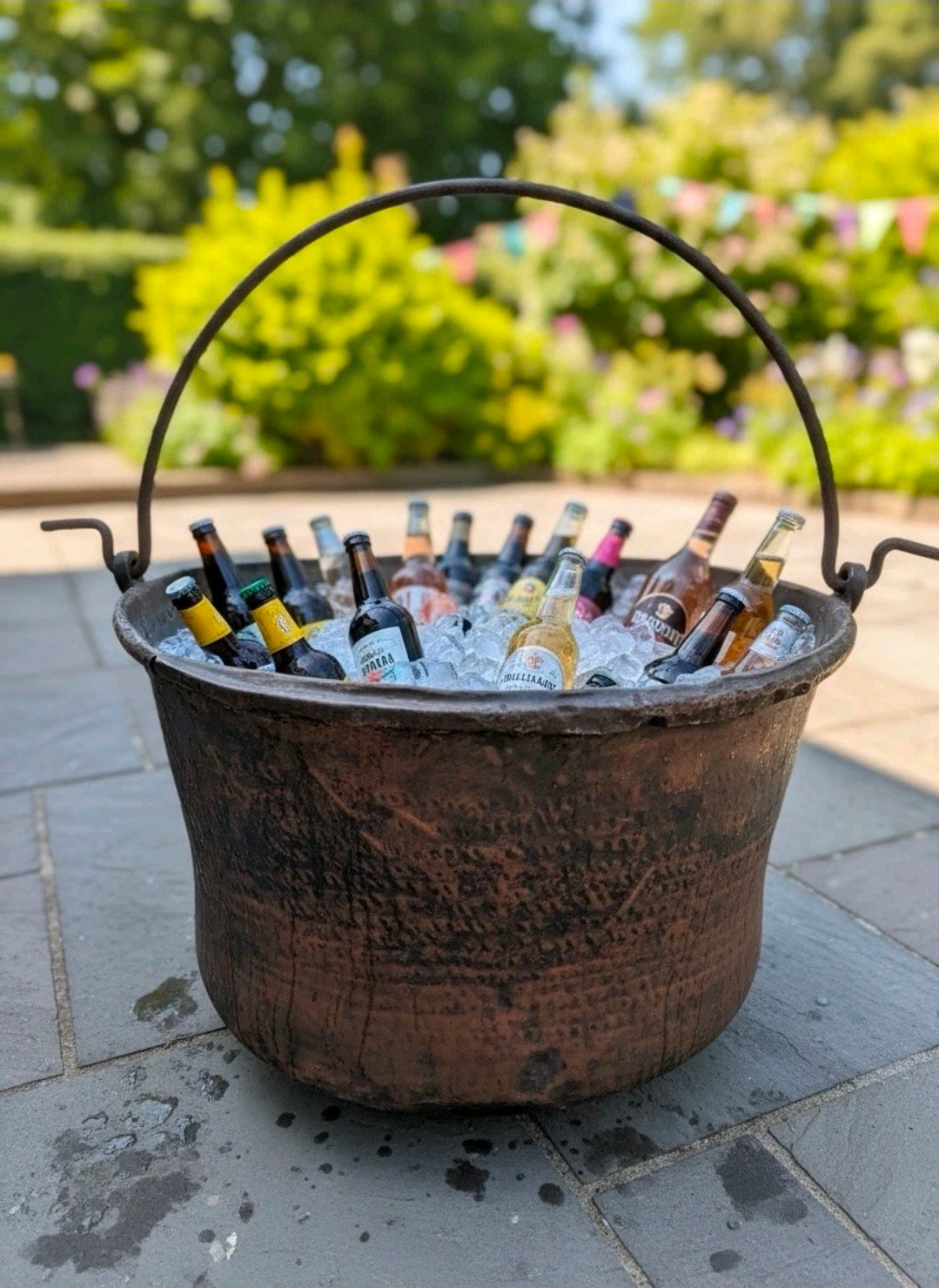 Antique Large Italian Copper Cauldron c1880.Garden Planter,Statement Ice Bucket