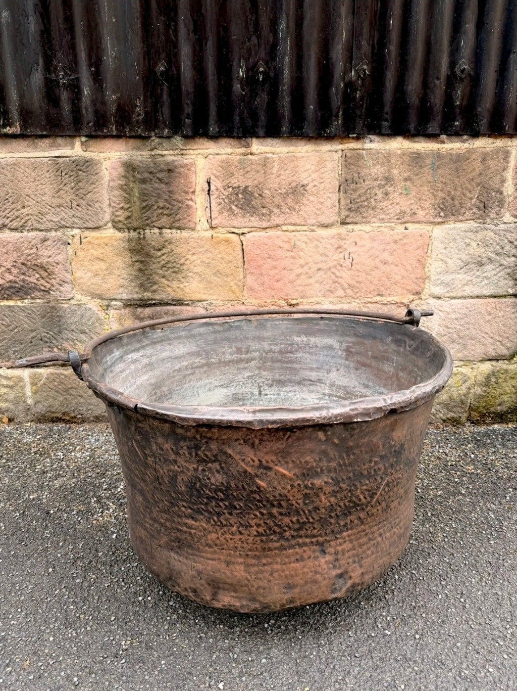 Antique Large Italian Copper Cauldron c1880.Garden Planter,Statement Ice Bucket
