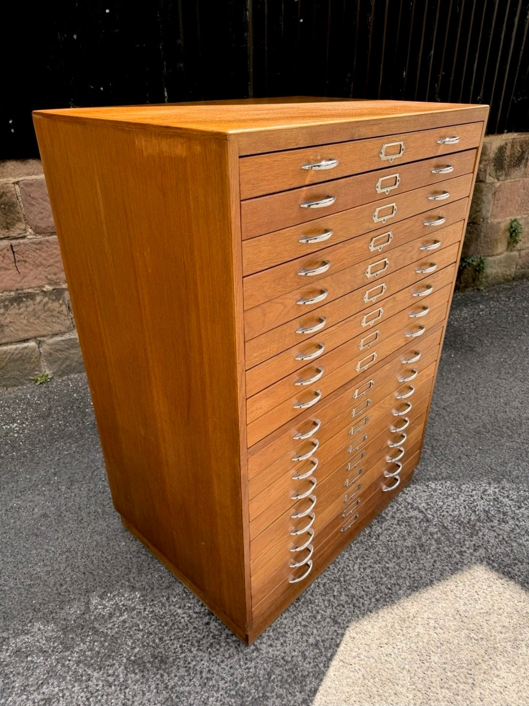 1950s Tall Architects’ Plan Chest. Oak & Birch. Artists, Studio, Storage.