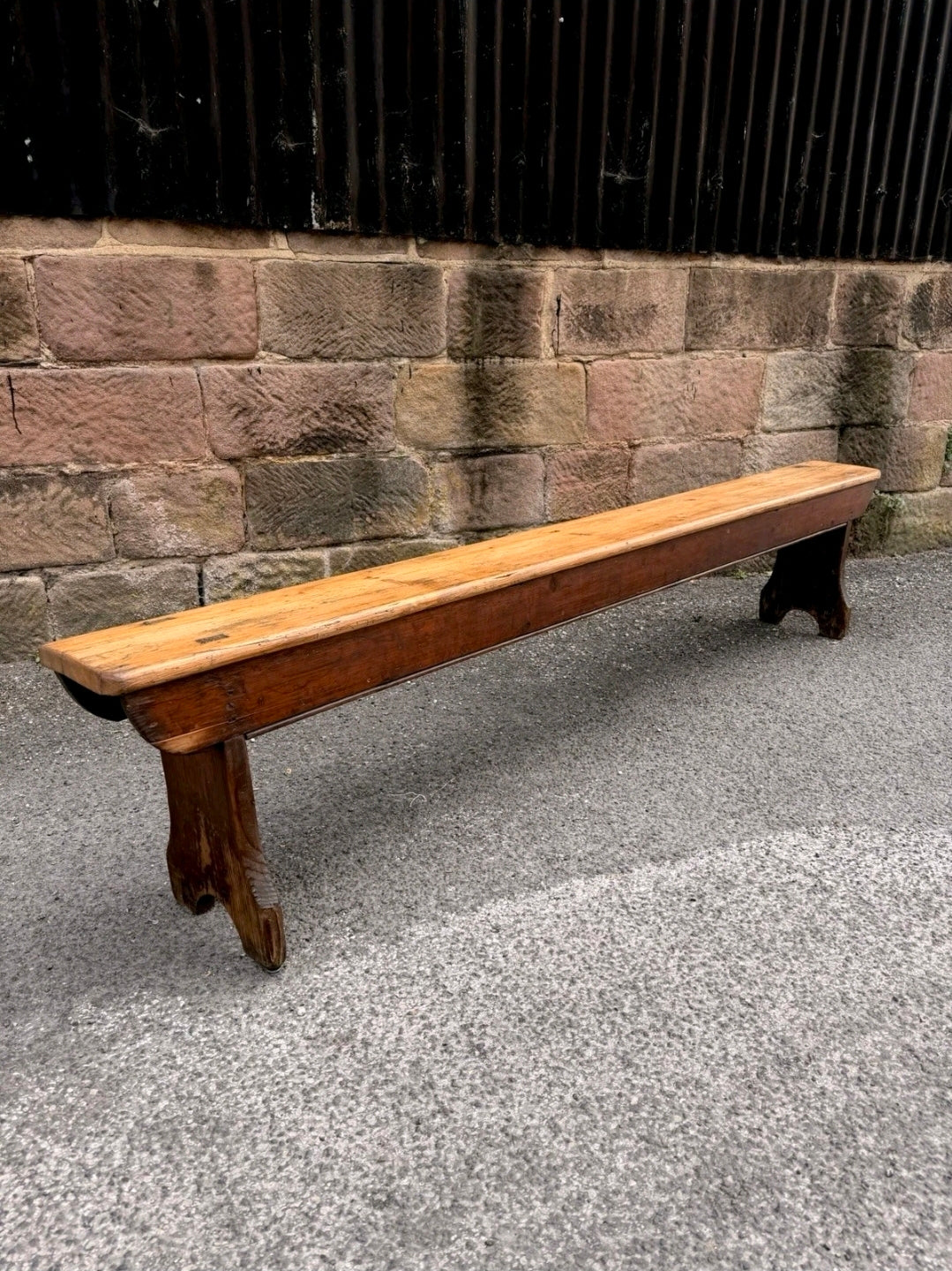 Antique Victorian Rustic Pine Bench, Church Bench, Dining Bench, Hallway