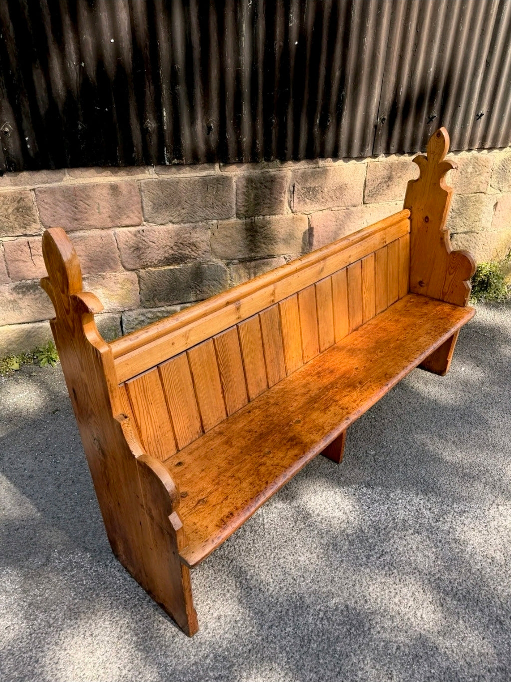 Victorian Pine Church Pew. 4 Seater, Hallway, Bench, Kitchen Seating, Dining