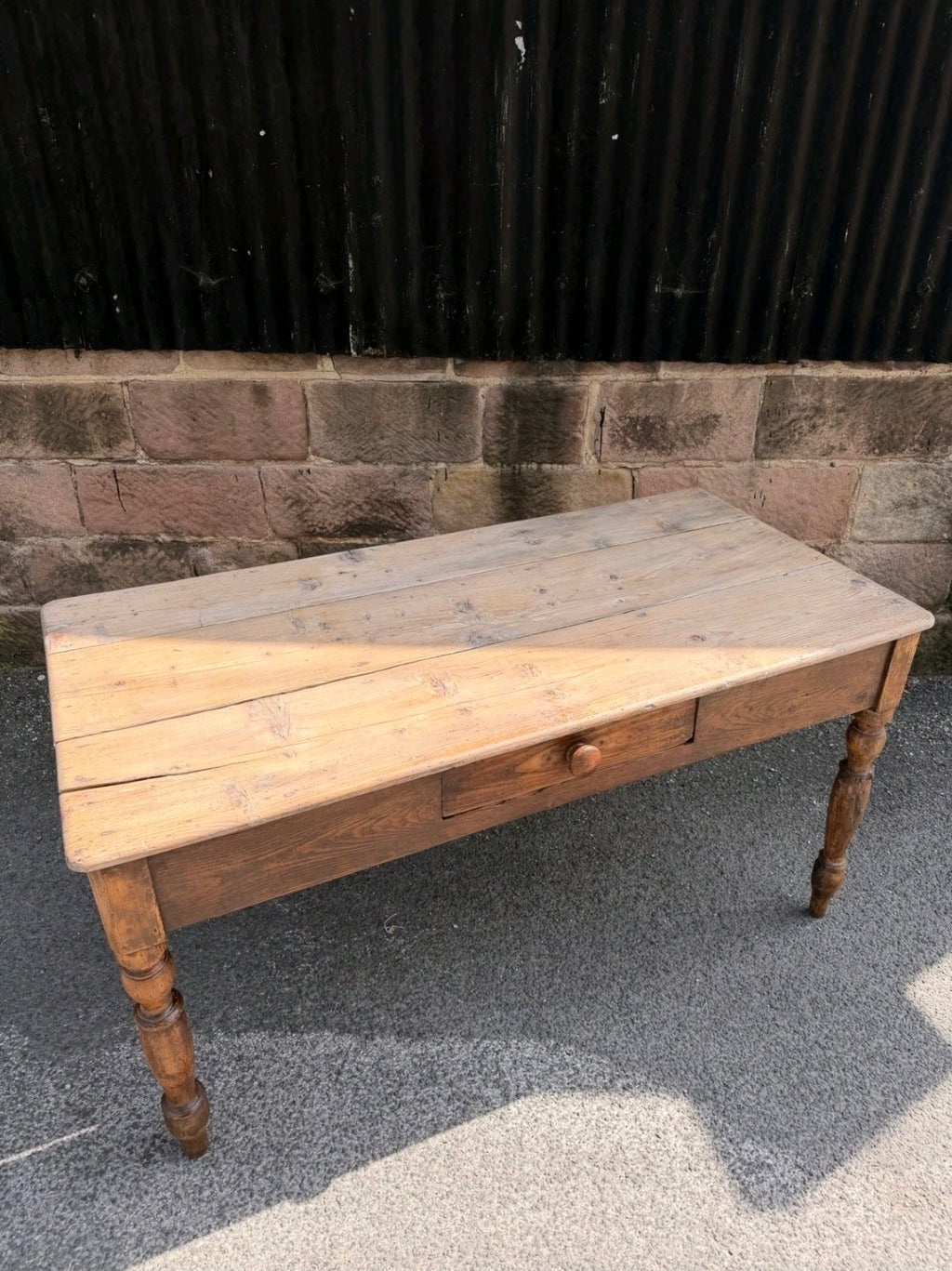 Antique Pine Farmhouse Dining Table c1890. Italian, Country, Cottage, Rustic.