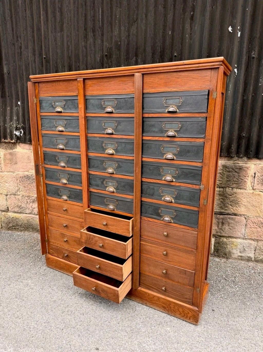 1920s Continental Filing Cabinet/Cartonnier. Oak, 30 Drawers, Haberdashery.