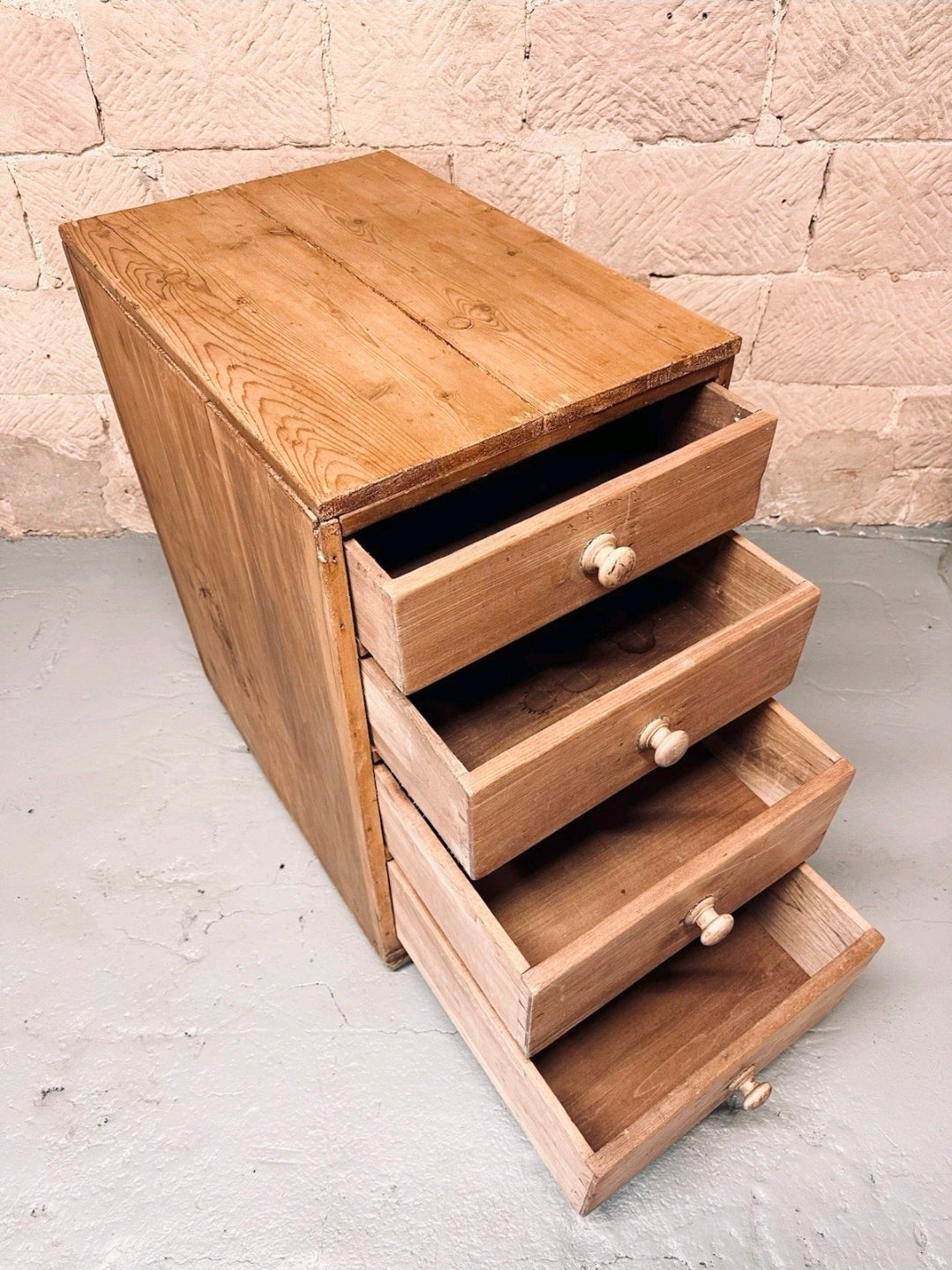 Vintage Rustic Pine Workshop Drawers, Artist, Garage, Storage, Studio.