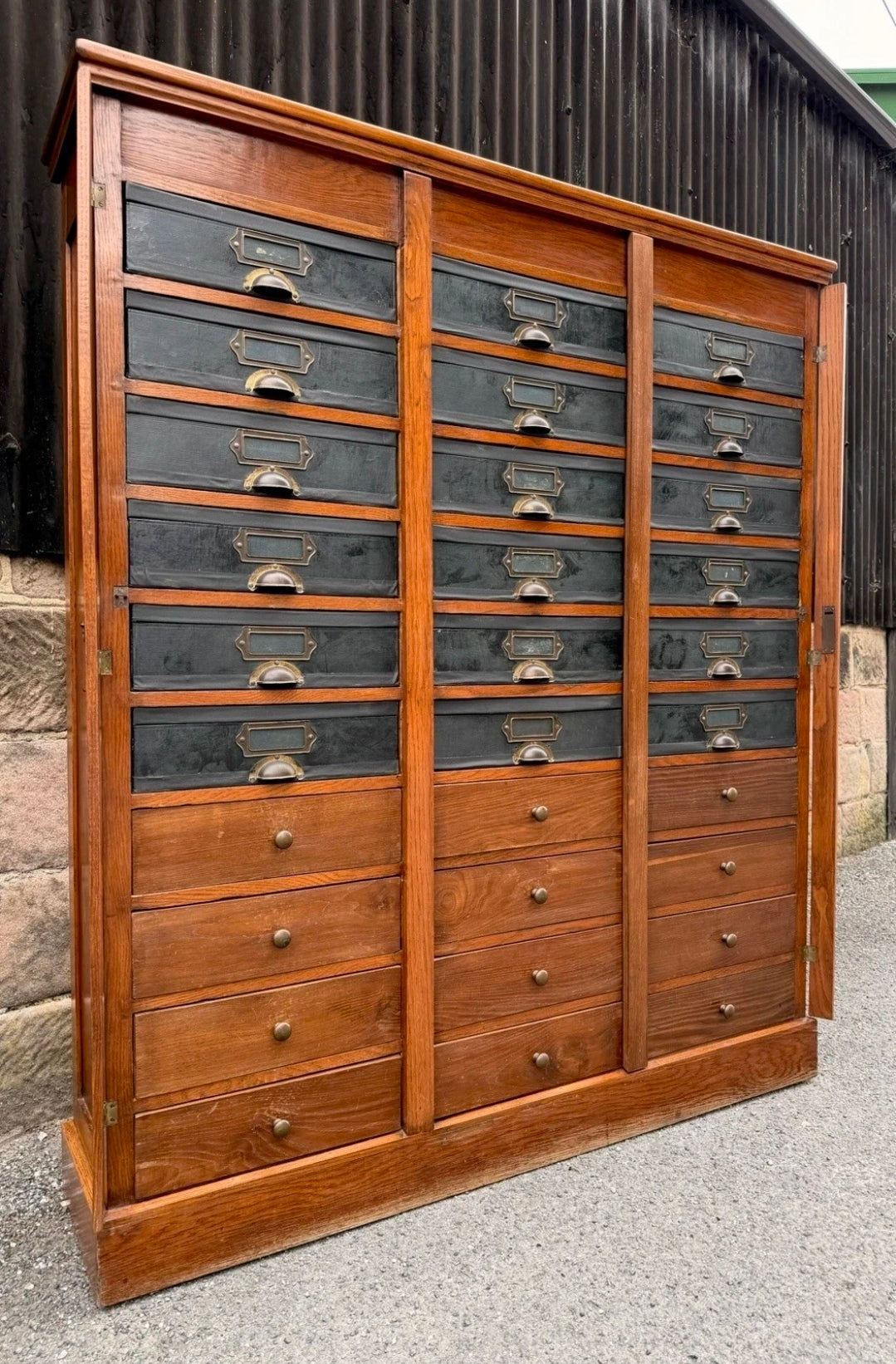 1920s Continental Filing Cabinet/Cartonnier. Oak, 30 Drawers, Haberdashery.
