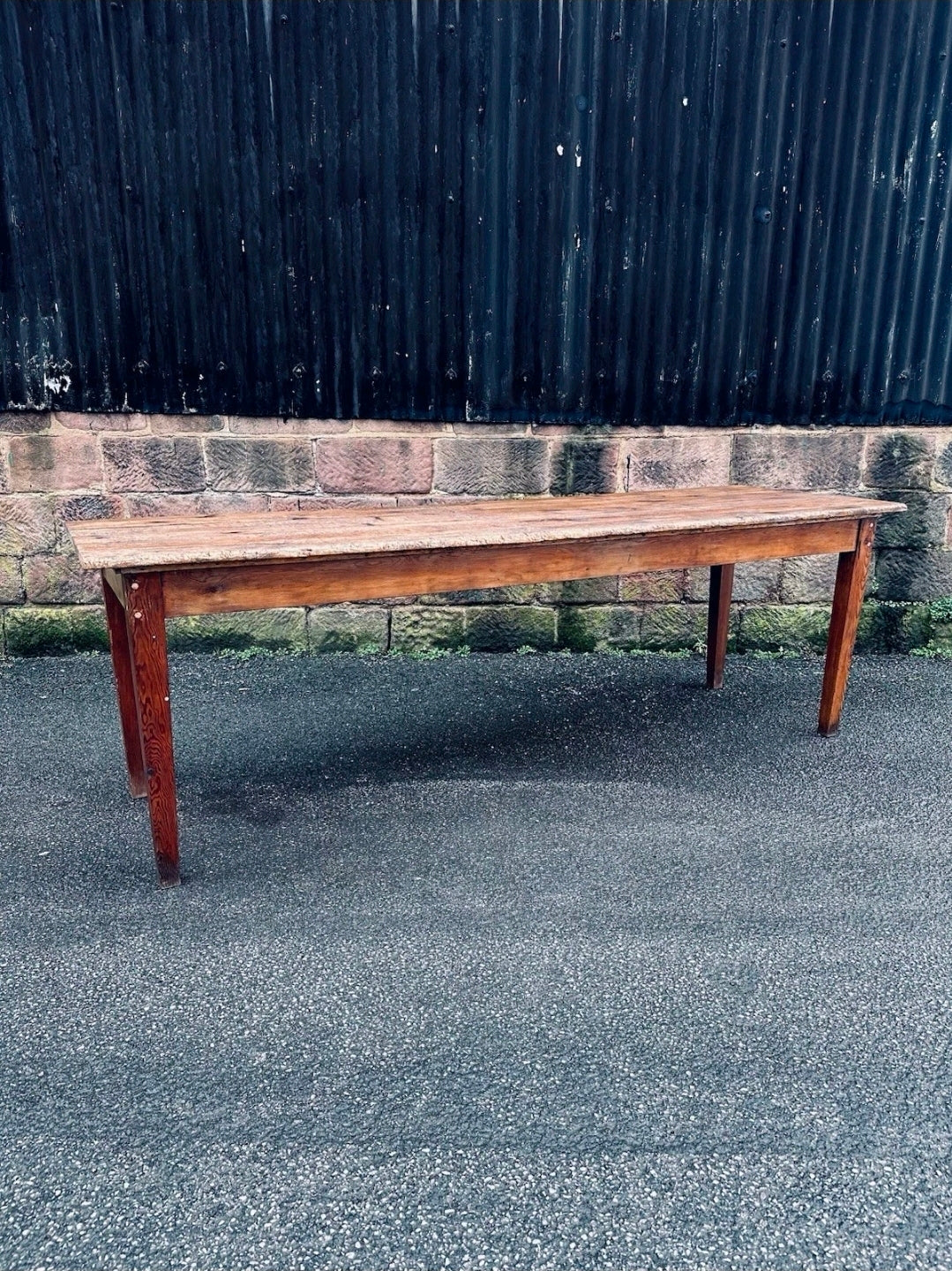 Extra Large Victorian Farmhouse Scrub Top Pine Estate Made Kitchen Table C1880.