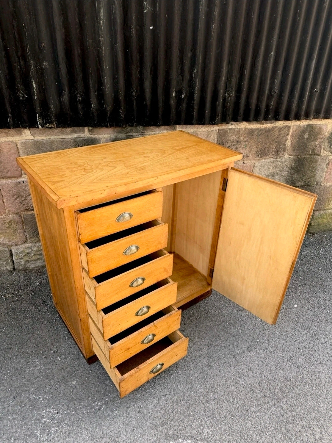 Mid Century Merchants Chest Of Drawers, Cupboard, Haberdashery,Bedroom,Clothes