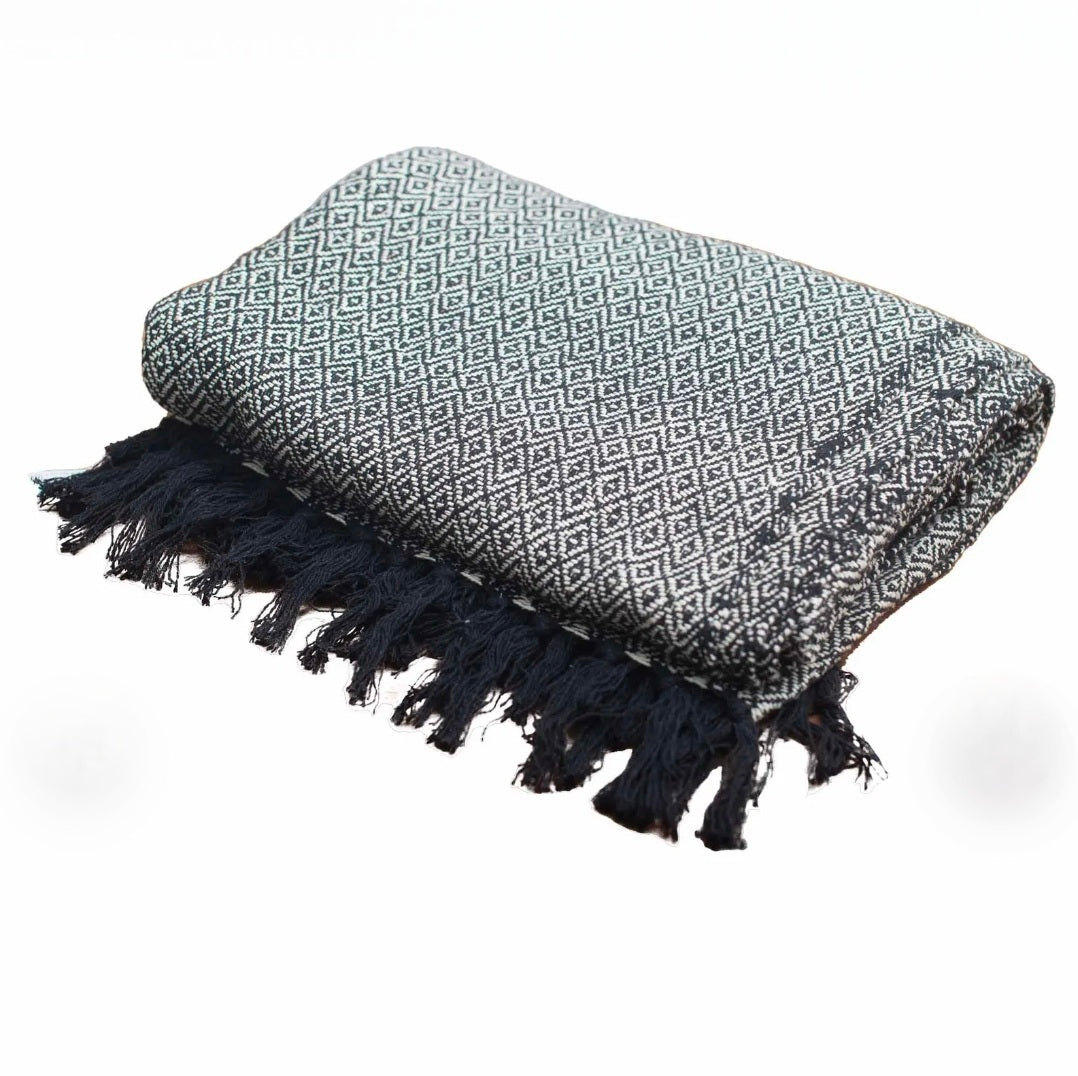 Boho Comfort Throw (Charcoal)