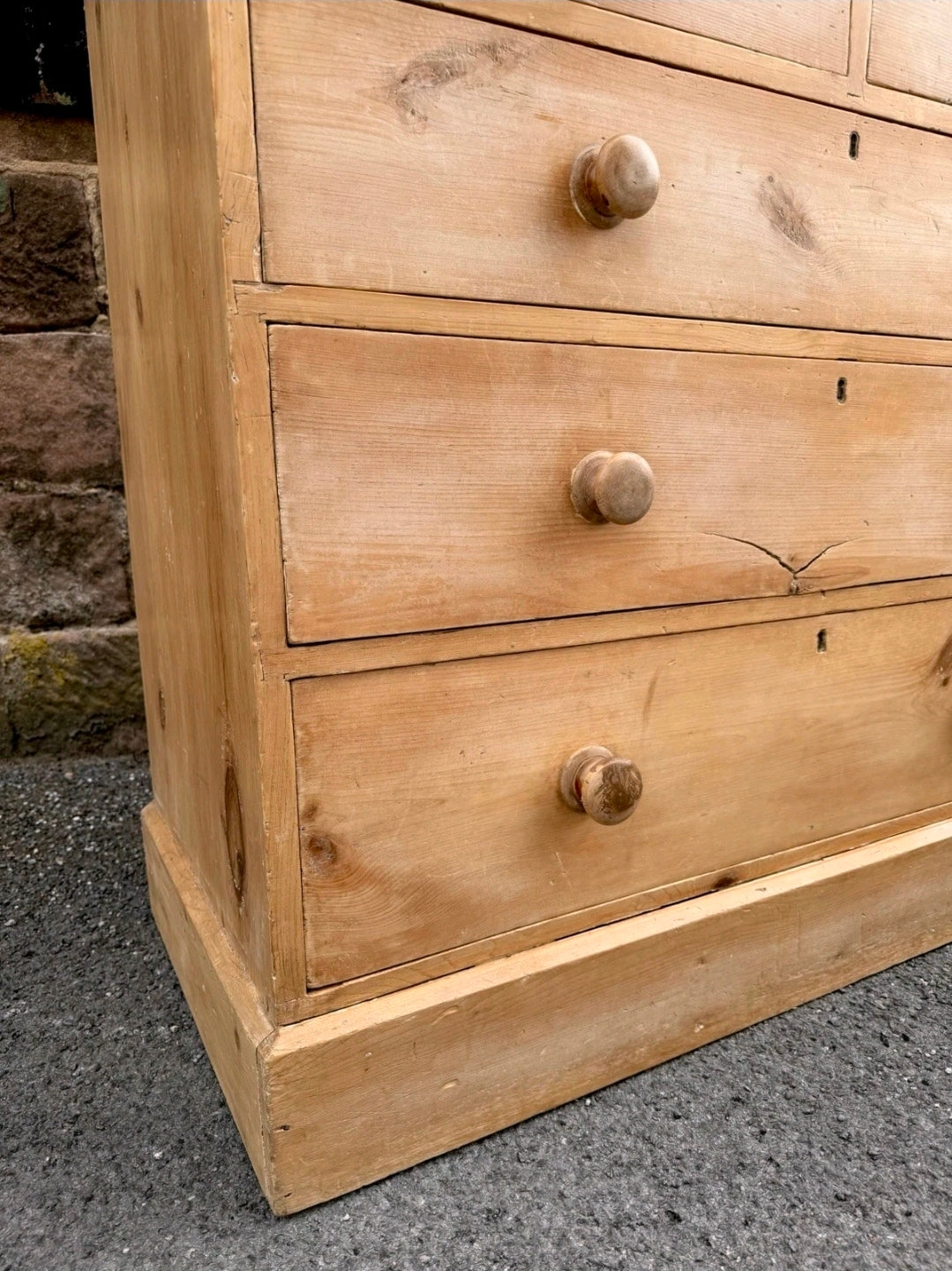 Victorian Stripped Pine Chest Of Drawers 2 Over 3, Country Farmhouse, Antique