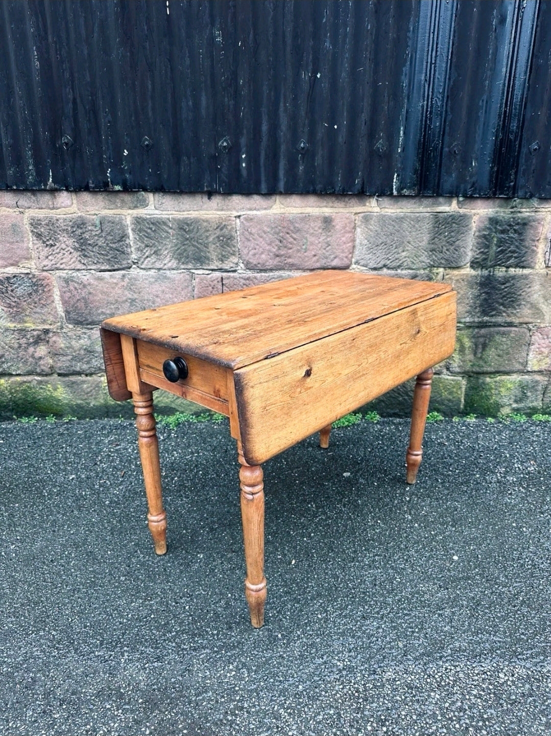 Victorian Pembroke Drop Leaf Pine Farmhouse Table, Country Cottage, Kitchen