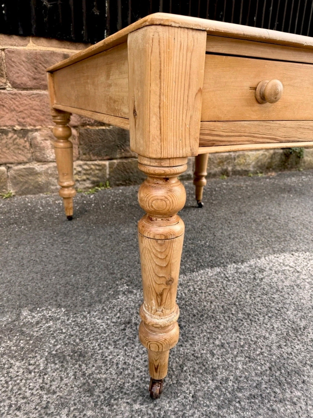 Victorian Farmhouse Antique Pine Dining Table C1880. Country, Cottage, Rustic.