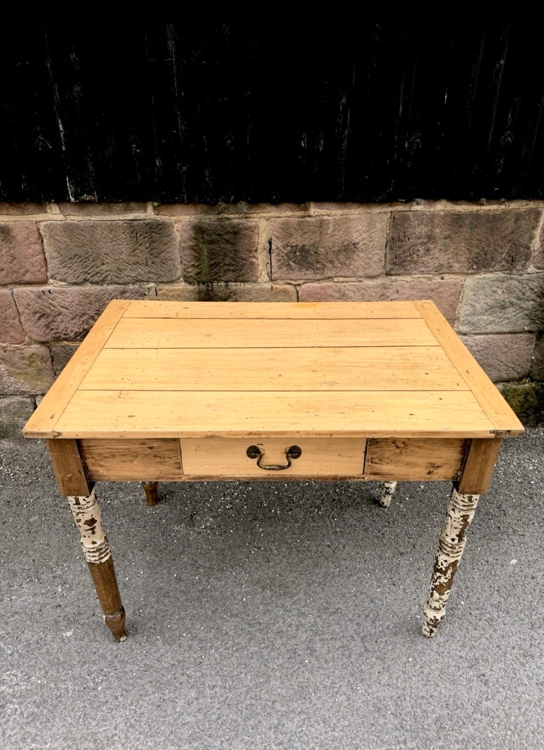 1920s Rustic Italian Pine Kitchen Table. Dining, Occasional. Side Table