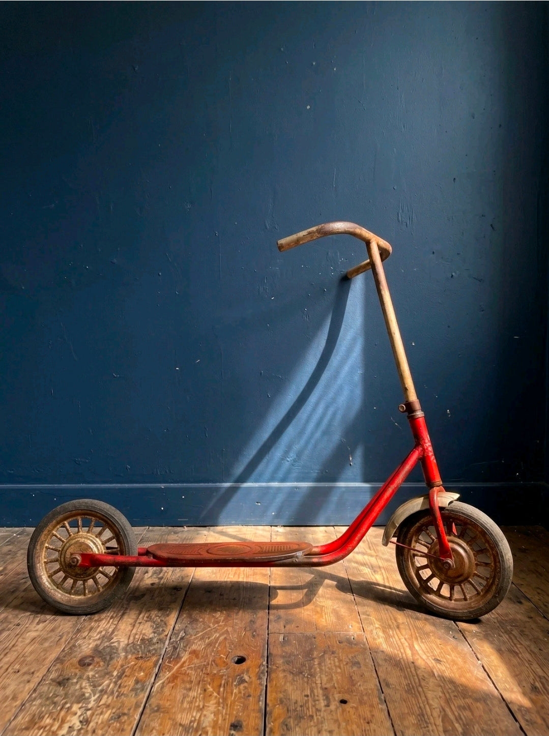 Vintage Mid Century Italian Children's Scooter - Red, Metal, Display, Decorative