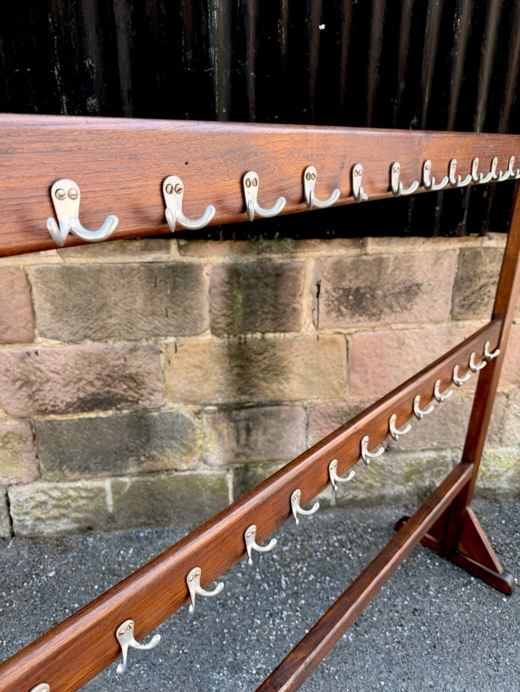 Vintage Wooden 1940s Coat Stand. Double Sided. Hats, Hallway. Original, Italian
