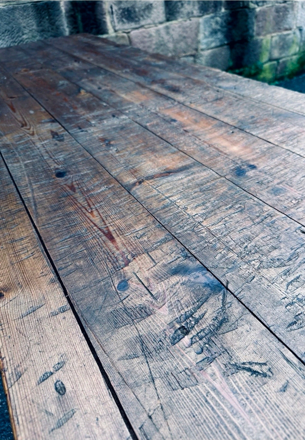 Extra Large Victorian Farmhouse Scrub Top Pine Estate Made Kitchen Table C1880.