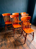 6 Matching Antique Victorian Windsor Lathback Kitchen Dining Chairs. Elm & Beech