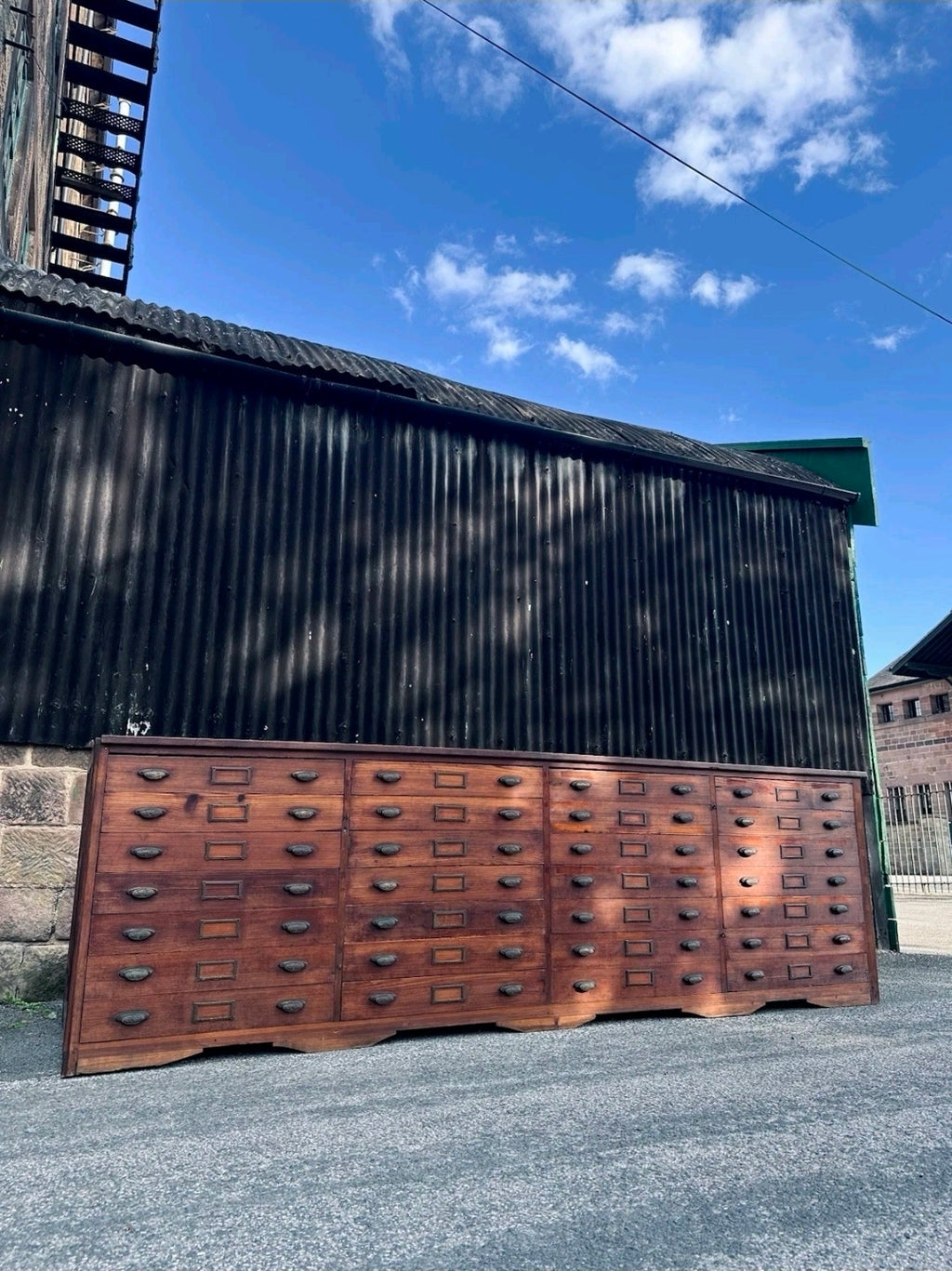 1920s Fiat Factory Bank Of Workshop Drawers. Kitchen Island, Garage,Shop Counter