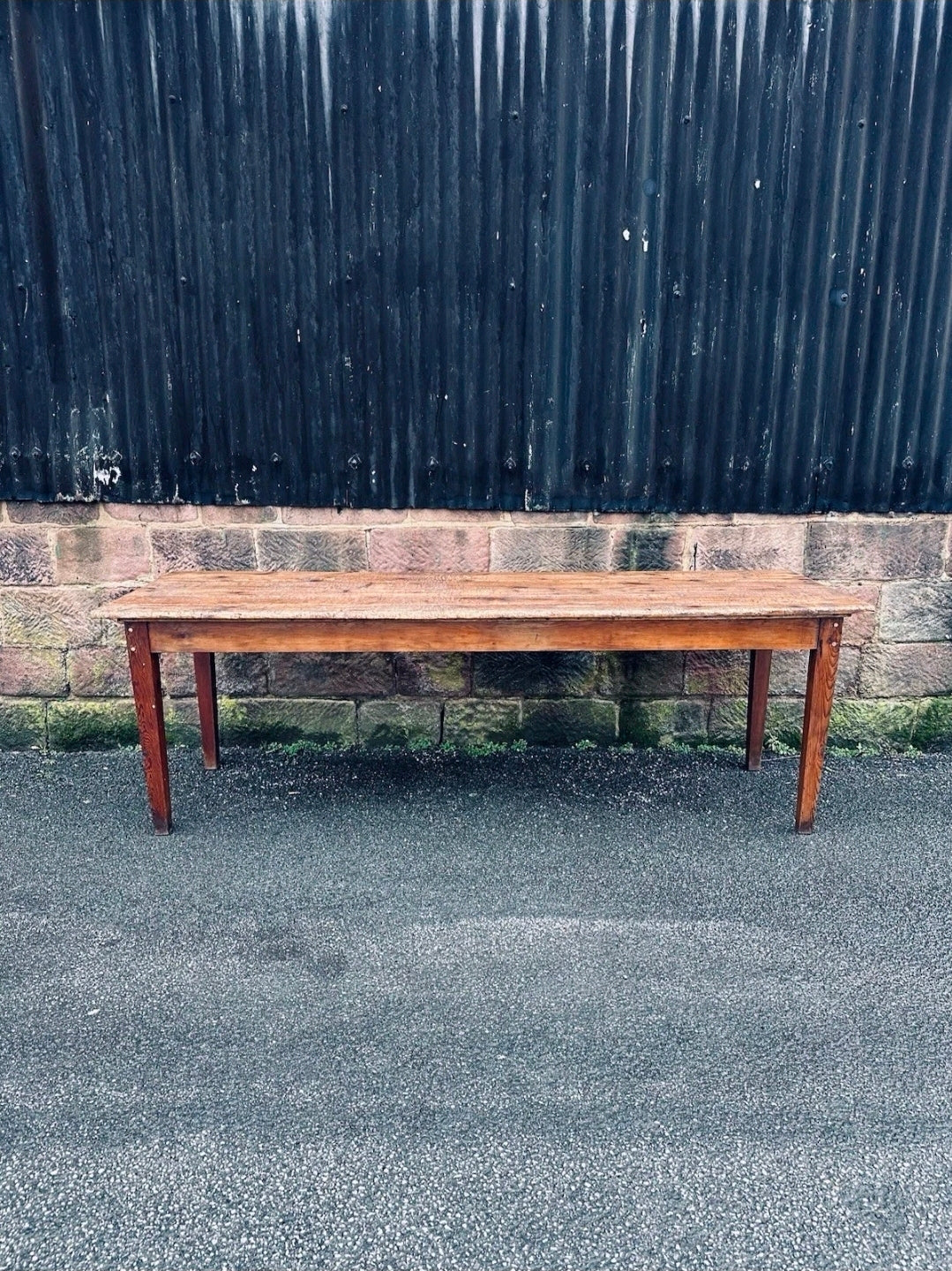 Extra Large Victorian Farmhouse Scrub Top Pine Estate Made Kitchen Table C1880.