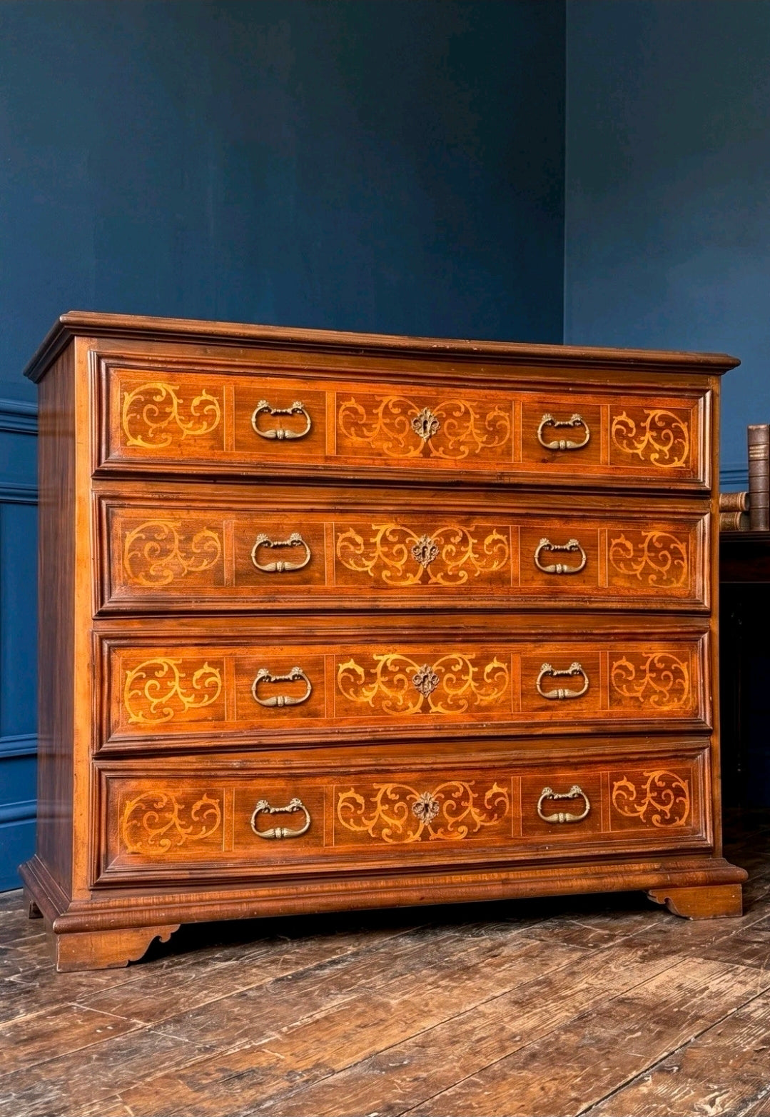 Italian Baroque Marquetry Canterano (c1720), Chest Of Drawers, Walnut. Restored