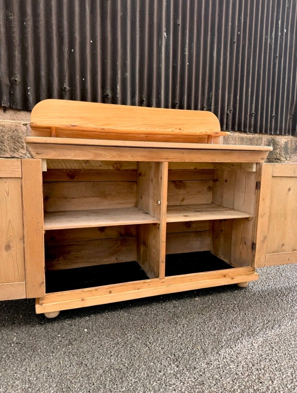 Victorian Antique Pine Chiffonier Side Board, Cupboard Console, Kitchen