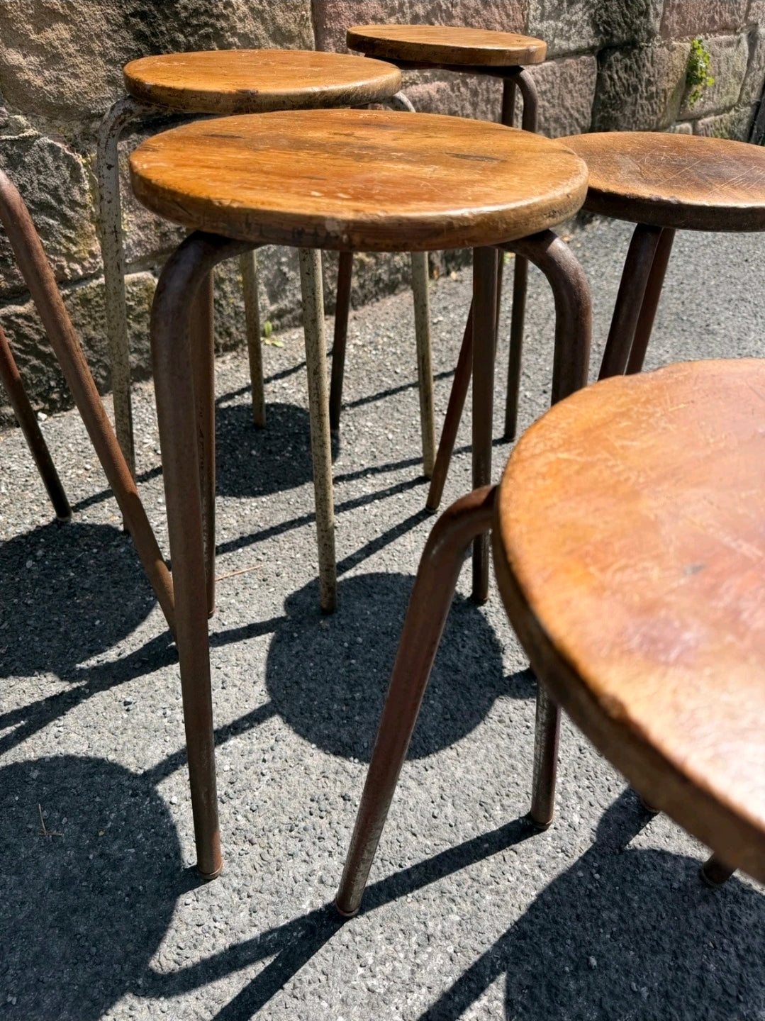 Vintage 1950s Art School/lab Stools. Original, Industrial, Bedside, Lamp Table