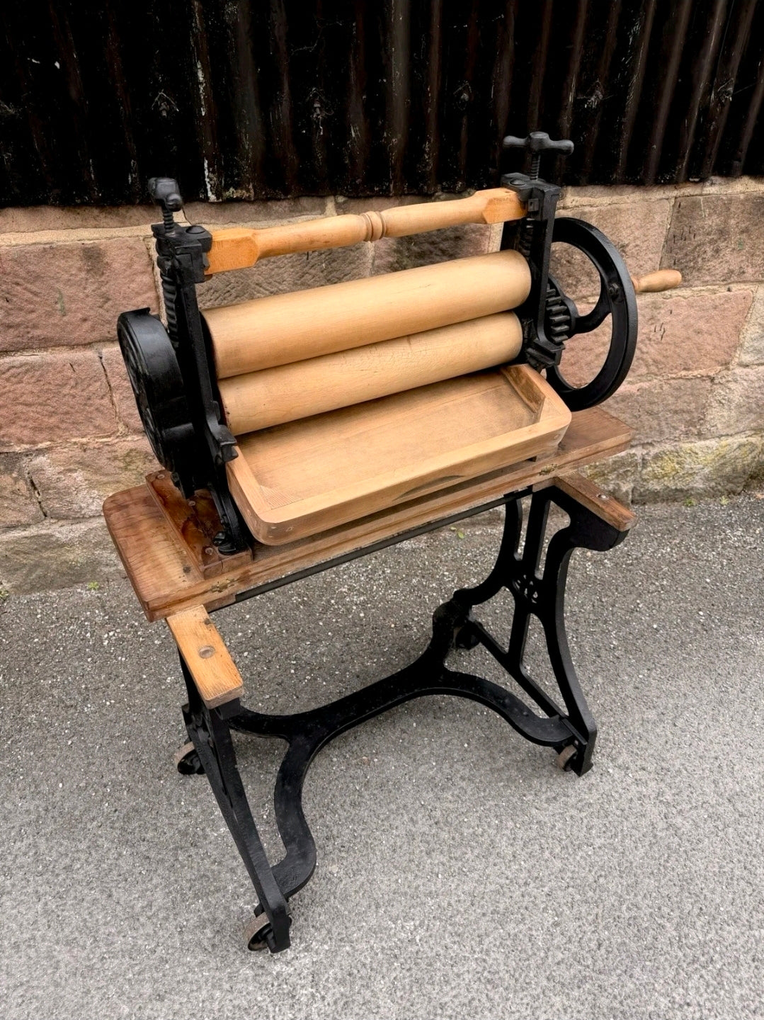 Vintage CWS Mangle, Folding, Side Table, Desk, Industrial Feature Table, Hallway