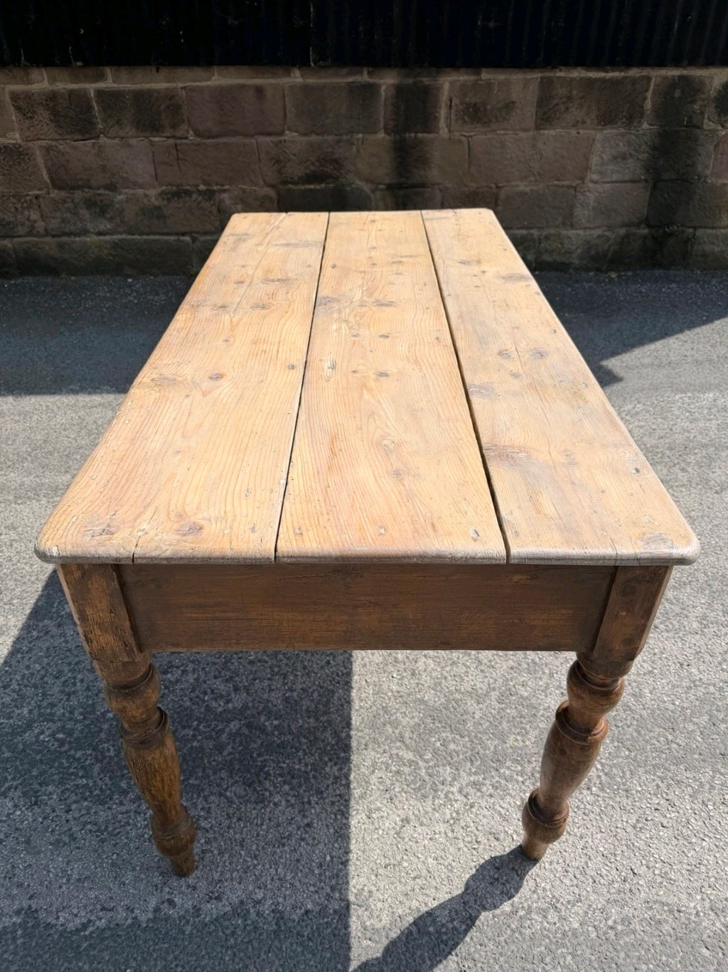 Antique Pine Farmhouse Dining Table c1890. Italian, Country, Cottage, Rustic.