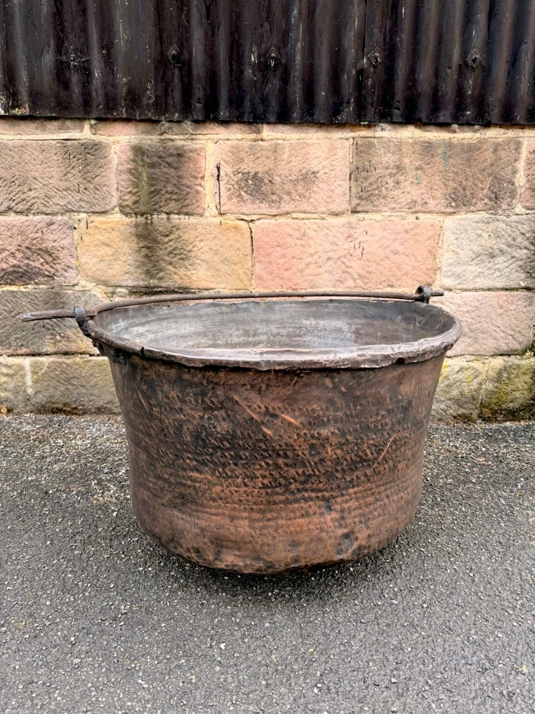 Antique Large Italian Copper Cauldron c1880.Garden Planter,Statement Ice Bucket