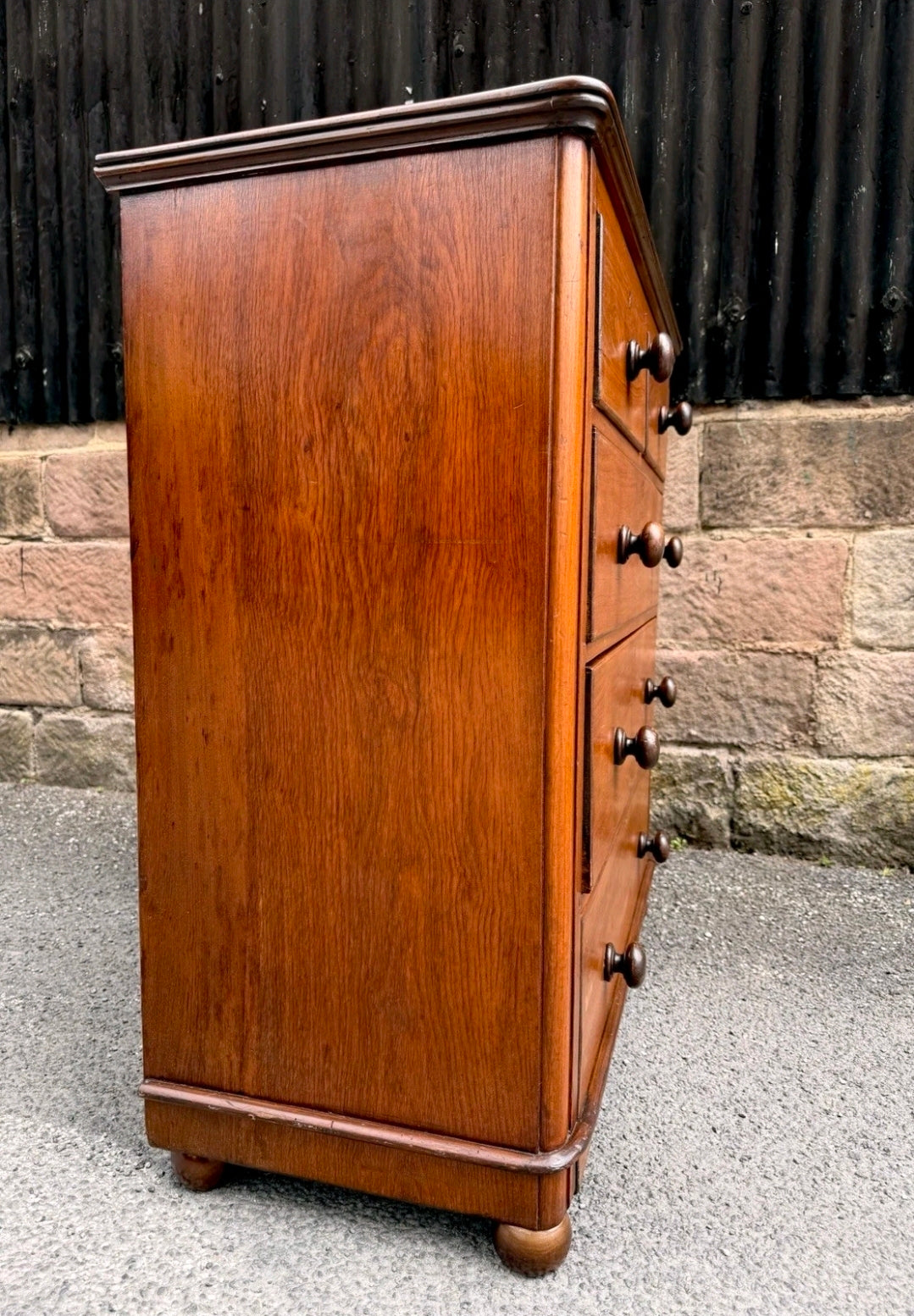 Antique Mahogany Chest Of Drawers, Victorian Original, 5 Drawers, Bedroom